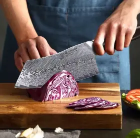 LI-VCK-L08 F. YOUNG Cleaver Knife Damascus Steel #3
