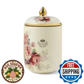 B0C45WH8P9 FANQUARE Porcelain Tea Canister Ceramic Jar