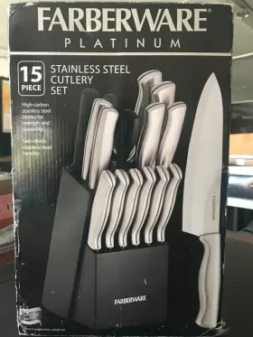 045908065980 FARBERWARE Platinum Steel Cutlery Knife Block