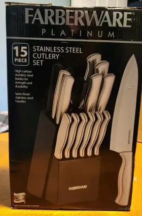 045908141134 FARBERWARE Platinum Steel Cutlery Knife Block #3