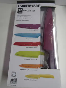 08650 FARBERWARE Colorful Cutlery Knife Set Knives Sheaths