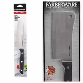 5075357 FARBERWARE Triple Riveted Steel Santoku Knife Cleaver #2