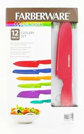 5215838 FARBERWARE Colorful Steel Blades Cutlery Set