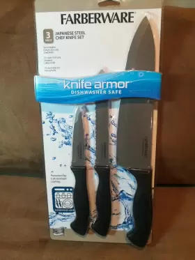 5218075 FARBERWARE Knife Armor Set Steel Chef Utility Paring