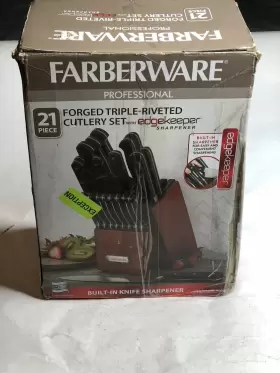 5252882 FARBERWARE Edgekeeper Steel Cutlery Knife Set Wood