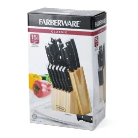 5292834 FARBERWARE Triple Rivet Kitchen Knife Block Set Wood