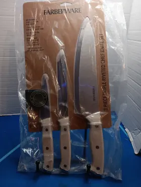5300821 FARBERWARE Triple Riveted Chef Knife Set Steel