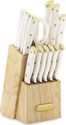 792542610266 FARBERWARE Triple Riveted Knife Block Set High