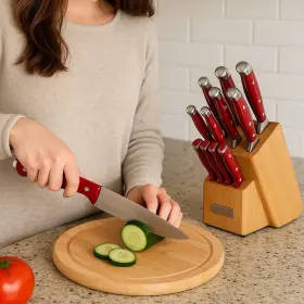 FW14PCRED FARBERWARE Knife Block Set Edgekeeper Triple