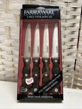 FWP4SK FARBERWARE Steak Knife Set Triple Rivet Sharpening