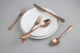 719978838538 FIESTA Maraca Copper Flatware Set Service #2