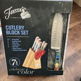 719978984334 FIESTA Fiestaware Cutlery Block Set Rainbow Box