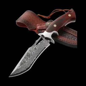 VC311157 FIVE COWS Drachenader Damascus Hunting Knife Steel