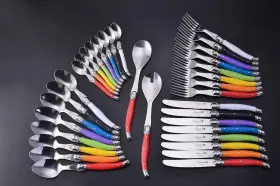 926228500495 FLYINGCOLORS Laguiole Steel Flatware Set Handles #2