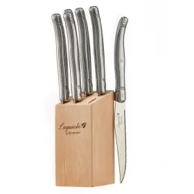 926228500648 FLYINGCOLORS Laguiole Steak Knife Set Wood Block