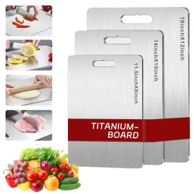 736813288008 FODDOM Titanium Cutting Board Set Steel Double
