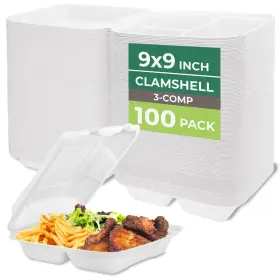 B0FBHQ2V47 FRESHWARE Clamshell Food Containers Lids Dispos