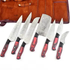 726872131863 FYNCUT Knife Set Damascus Steel Blades Profe