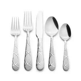 026602517319 GEEGVV Kitchinox Lily Frost Flatware Service Set