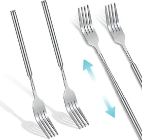 GEETERY-FORK-0012 GEETERY Dinner Steel Bbq Telescopic