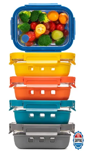 B0FH1P7C9T GENICOOK Cup Glass Food Storage Containers Lids