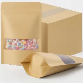B0FGDBX8QX GEOSAR Kraft Bags Window Stand Up
