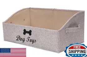 B08YJTYLPC GEYECETE Fabric Trapezoid Organizer Dog Toy Basket