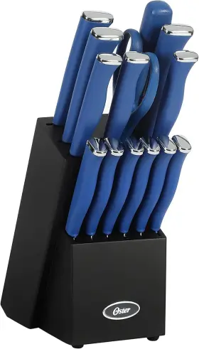 123898.15 GIBSON OVERSEAS Steel Knife Block Set Handles Tang