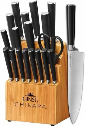 079061010464 GINSU Chikara Steel Cutlery Knife Block Set