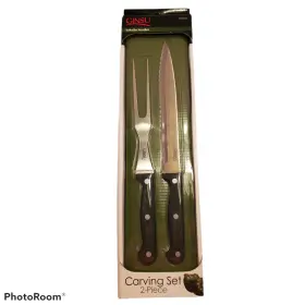 2-PIECE GINSU Carving Set Bakelite Handles Tang Sharpening