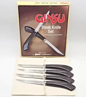 GNS42G GINSU Quikut Serrated Steak Knives Handles