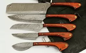 025720158859 GLADIATORSGUILD Damascus Steel Kitchen Chef Set