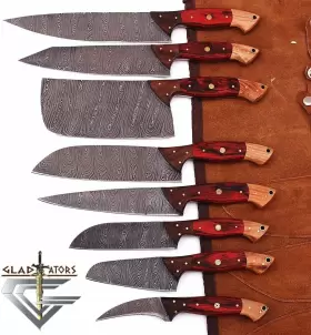 728891250761 GLADIATORSGUILD Kitchen Knives Damascus Steel