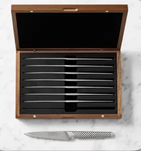 083421002099 GLOBAL Classic Steak Knives Acacia Box Set
