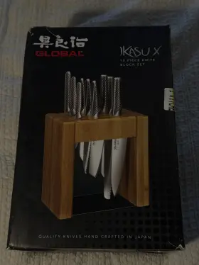79634 GLOBAL Ikasu Kitchen Knife Block Set Knives