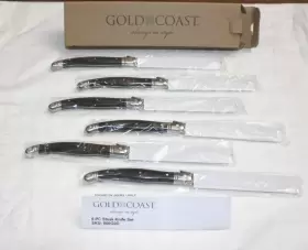 00173E GOLD COAST Steak Knife Set Serrated Knives Curved