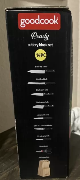 076753118811 GOOD COOK Cutlery Knife Block Set High Carbon #3