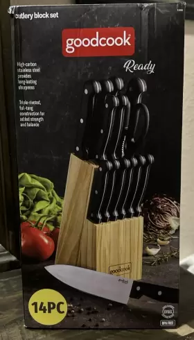 076753118811 GOOD COOK Cutlery Knife Block Set High Carbon