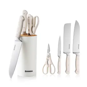G002 GOODA Knife Set Block High Carbon Steel Kitchen