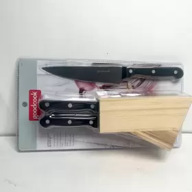076753542272 GOODCOOK ESSENTIALS Knife Block Set Wood #3