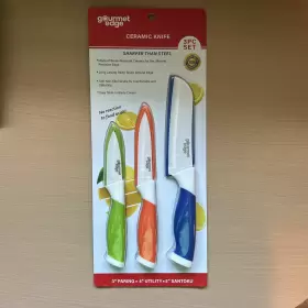 WM049 GOURMET EDGE Ceramic Knife Set Slide Sheathing Slip