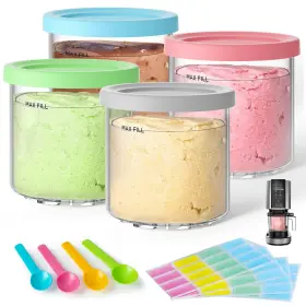 JE-NC299AMZ-300S GUANQIAO Pack Creami Pint Containers Lids