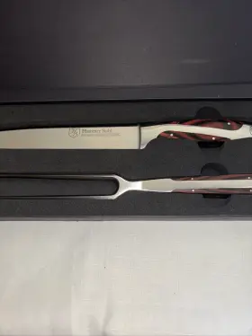 HS-6442 HAMMER STAHL Carving Knife Fork Set High Carbon Steel
