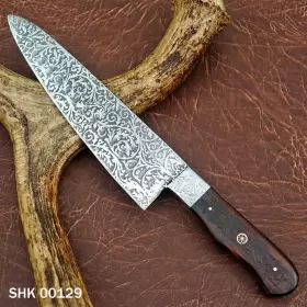 760627588434 HANDMADE Steel Chef Knife Etching Blade #3