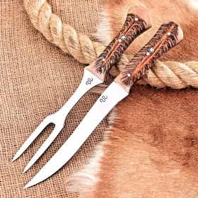 HH-134 HANDMADE Fork Knife Set Kitchen Knives Cutlery Steel