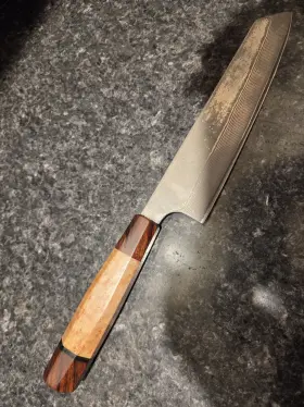 25C-10 CHEFS Handmadekitchenknife Com Tip Knife Suminagashi