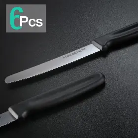 820909684541 HAUSHOF Steak Knives Set Serrated Steel #2