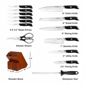 820909685135 HAUSHOF Kitchen Knife Set Block Steel Wit #2