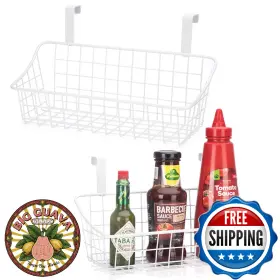 B09W2WV33B HDYOUDO Grid Storage Basket Hook Door Rail