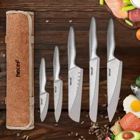 0013010 HECEF Kitchen Knife Set Steel Blades Chef Covers #2